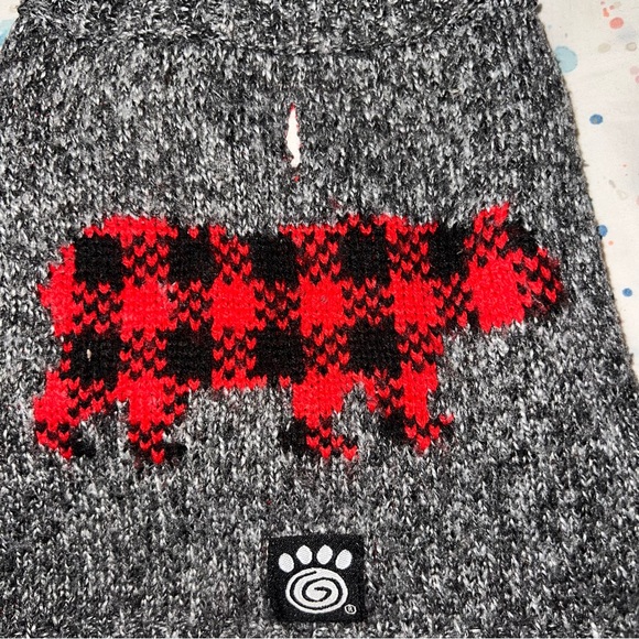 Dog sweater gray with red and black - Picture 2 of 5
